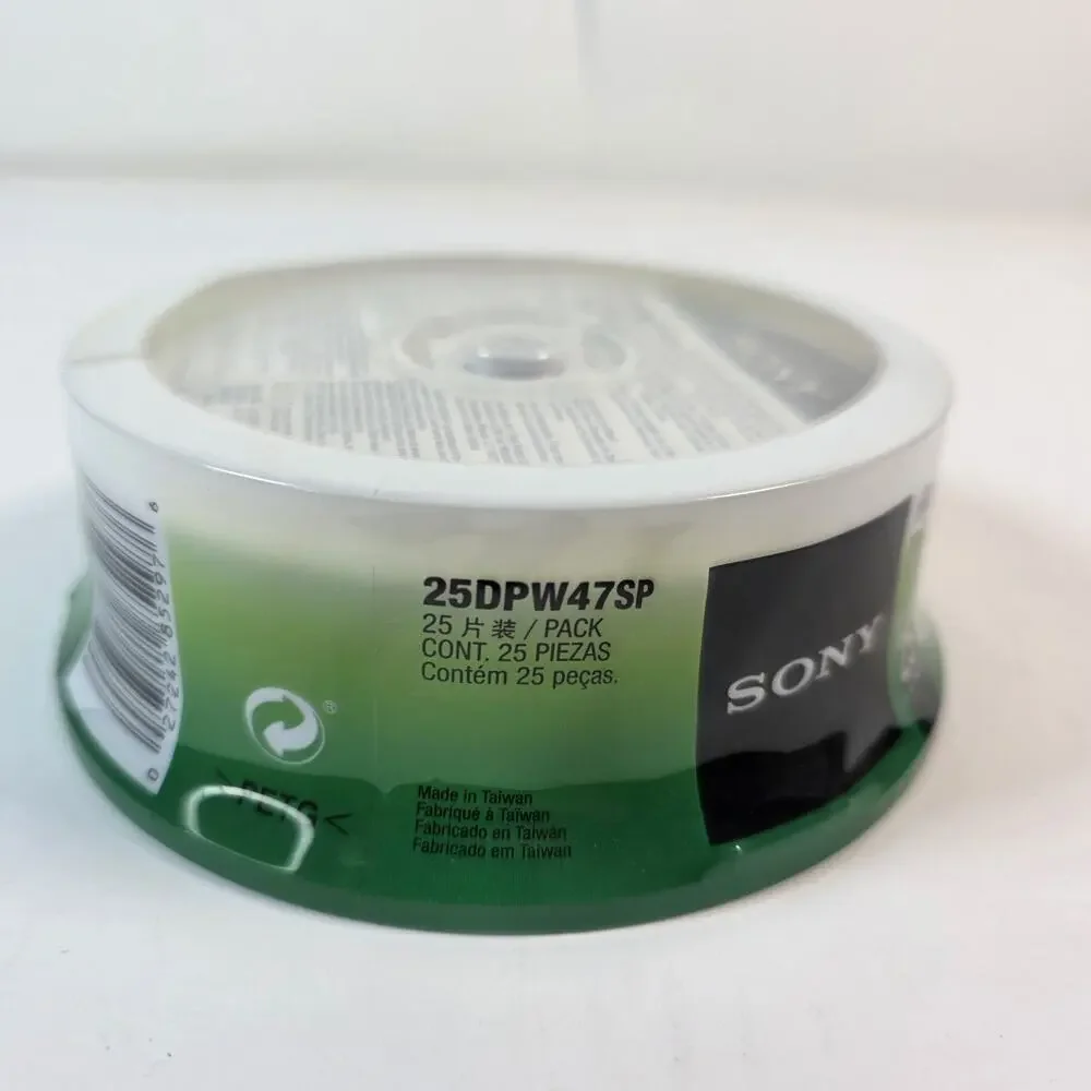 25 pk SONY Blank DVD+RW 4x Logo Branded 4.7GB Rewritable DVD Disc - 25DPW47SP